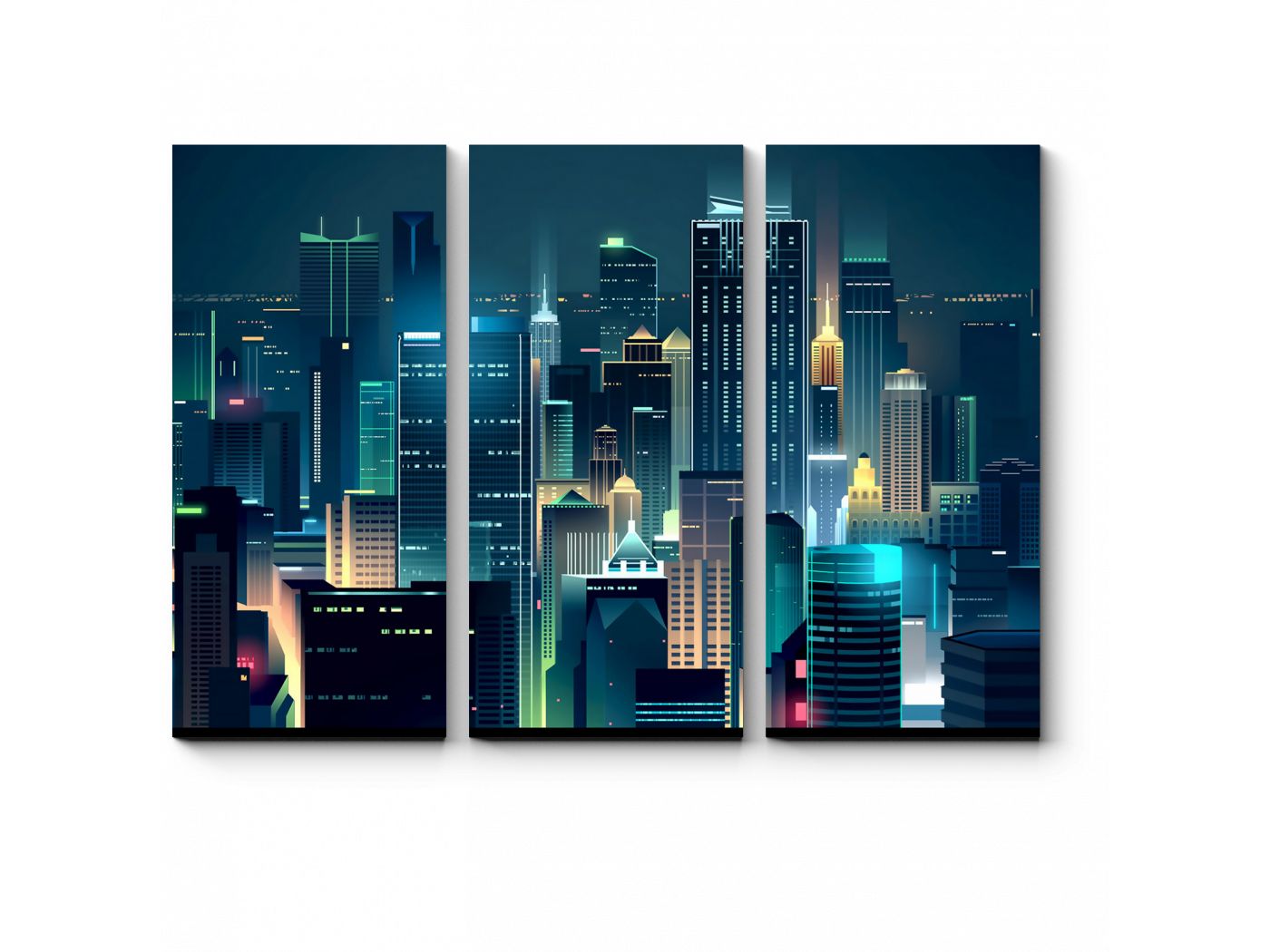 Картина ночной город в интерьере
