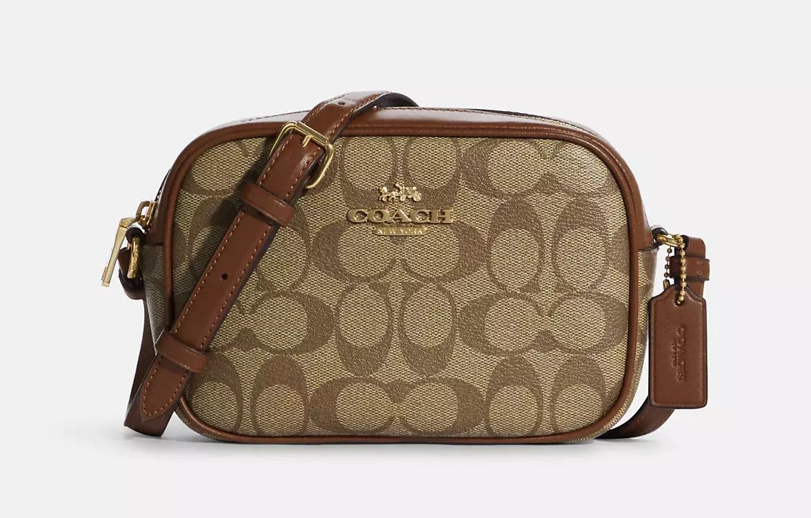 Сумка кросс-боди coach Jamie Camera Bag in Signature Canvas with Leopard Print