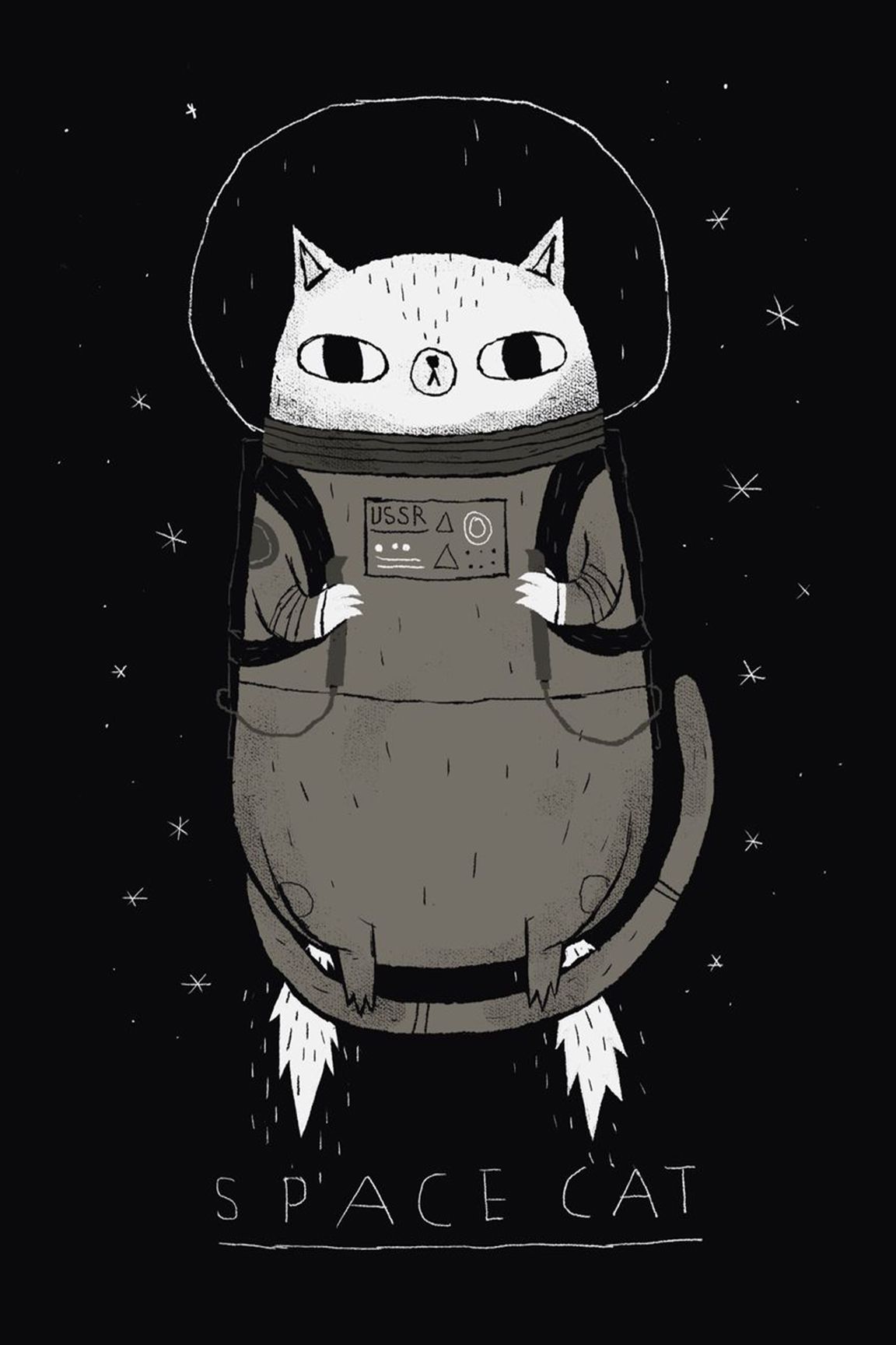 Кот космонавт обои