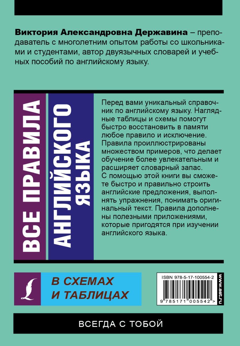 В а державина все правила английского языка в схемах и таблицах