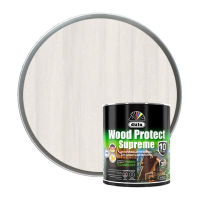 Декоративная пропитка для наружных и внутренних работ Dufa Wood Protect Supreme белый 0,75 л.