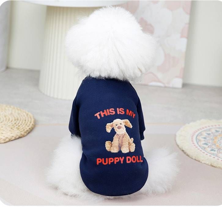 Толстовкадлясобакмелкихпород"PuppyDoll",цветтемно-синий,размерM(25см)