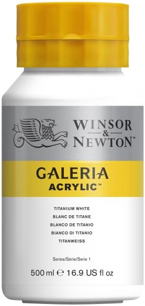 Акриловая краска Winsor&Newton "Galeria", баночка 500 мл, белый титан