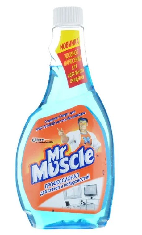 Mr Muscle Средство для мытья стекол, сменная бутыль, 500 мл/