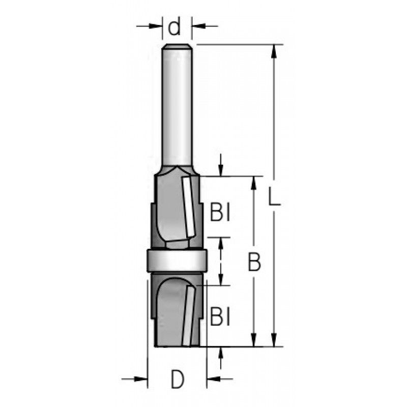 ФрезаобгоннаяснаправляющимподшипникомпоцентруWPW12.7x13x35x65x8FT51275(FT51275)