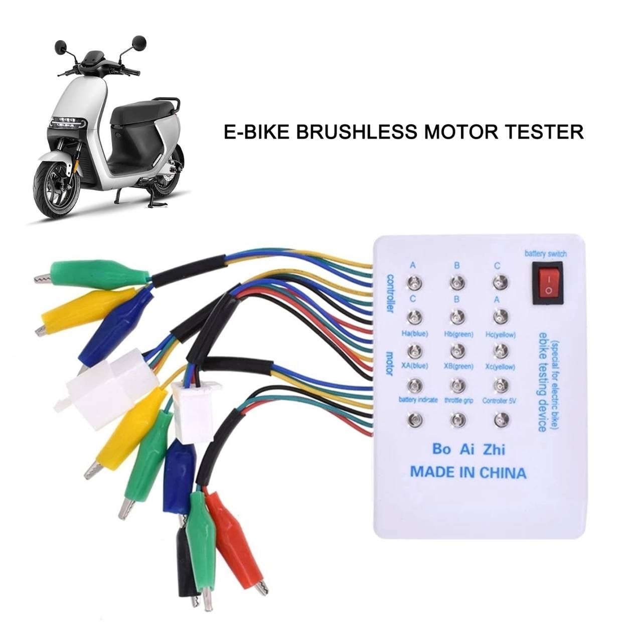 Бесщеточный Тестер мотор-колеса, контроллера и ручки газа электротранспорта 24V 36V 48V 60V 72V New 2024