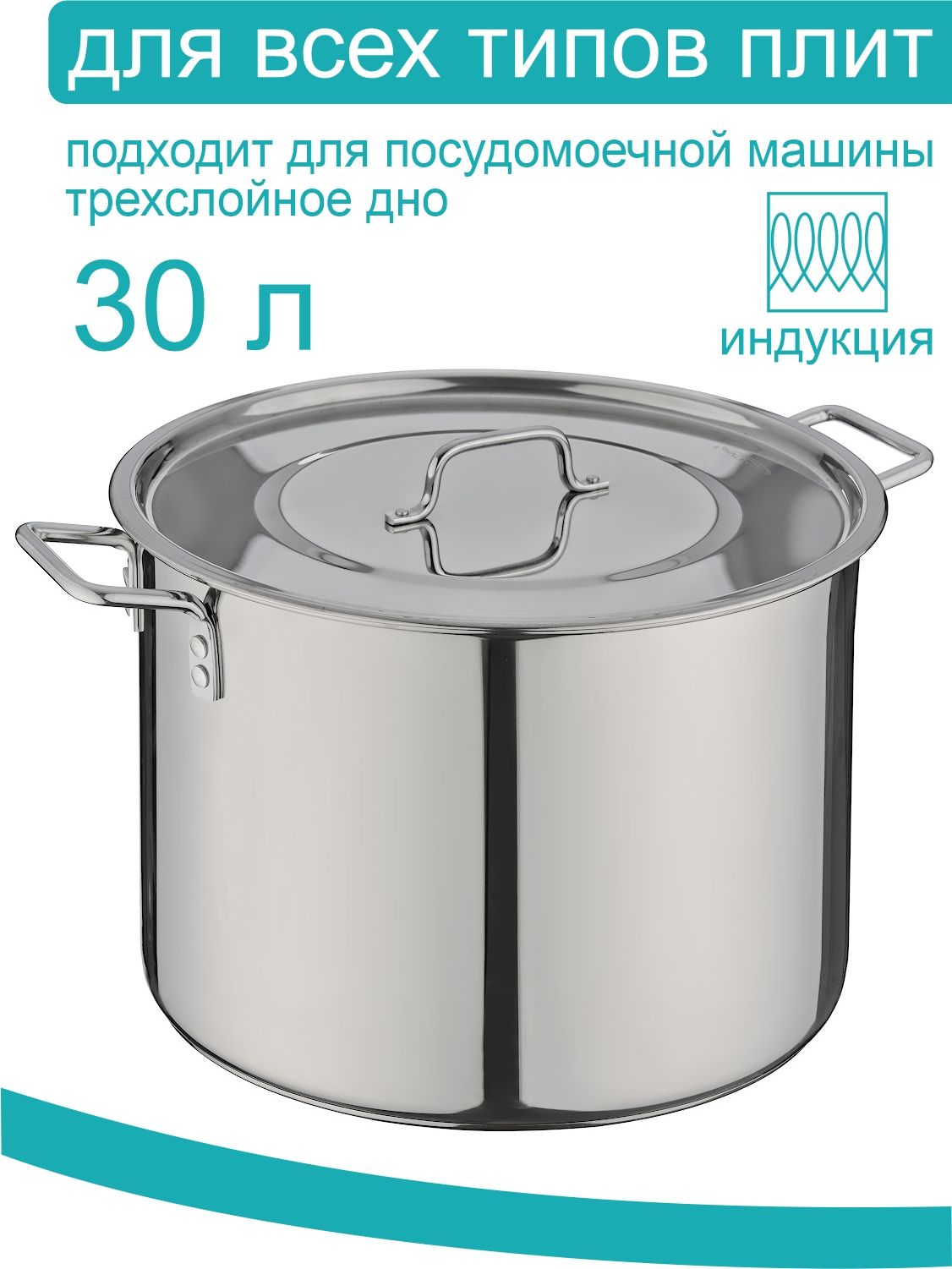 Котел пищевой Катунь, Нержавеющая сталь, 30 л - купить по выгодной цене в  интернет-магазине OZON.ru (785035740)