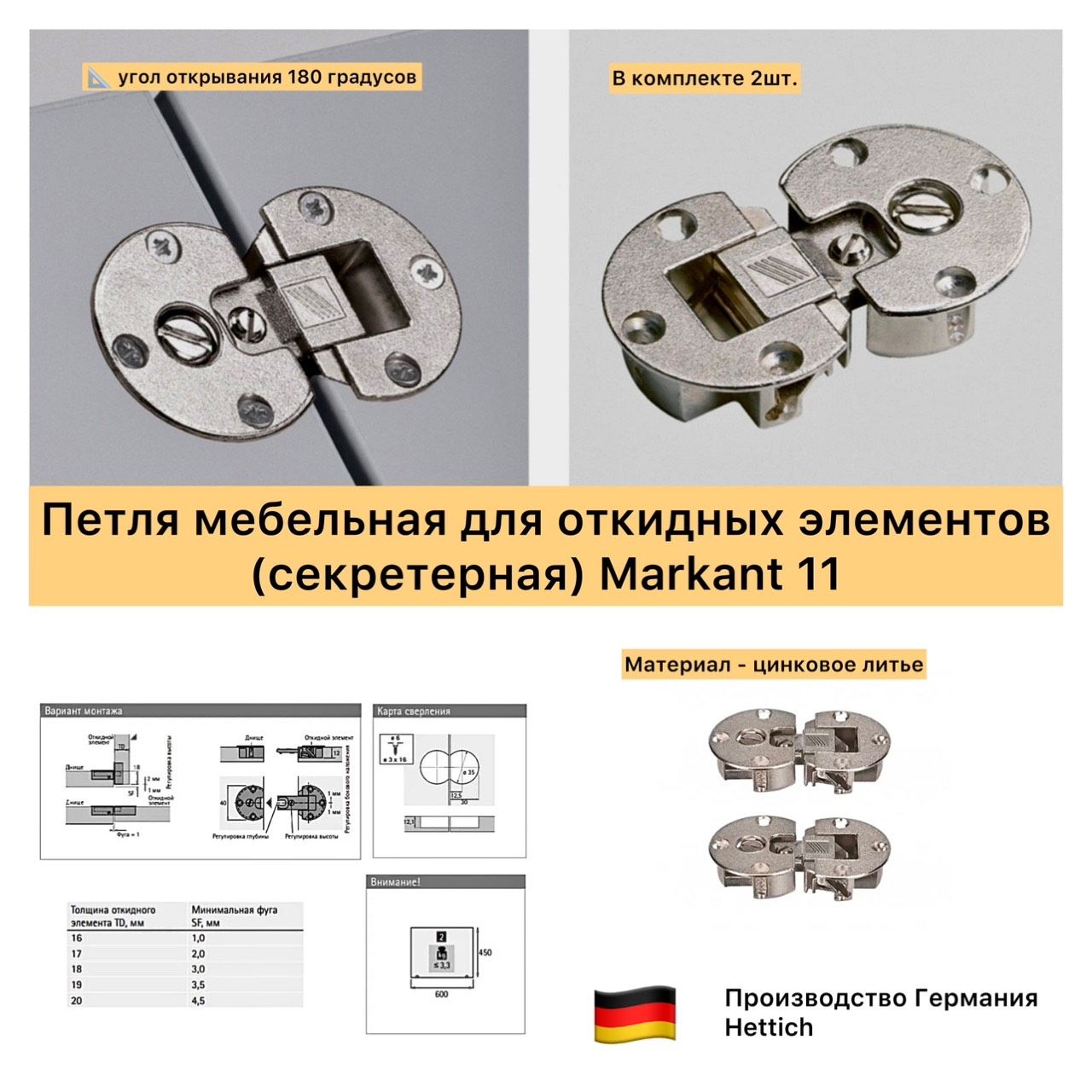 Немецкая фурнитура для мебели hettich