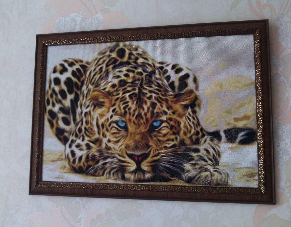 Алмазная картина леопард