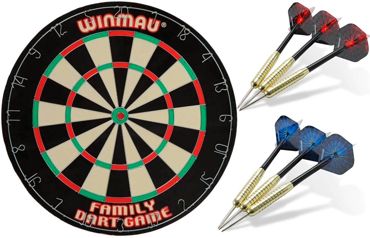 Комплект для игры в Дартс Winmau Family Dart Game (двухсторонний) - купить  с доставкой по выгодным ценам в интернет-магазине OZON (827148107)