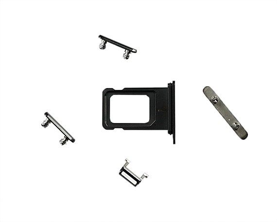 Держатель SIM-карты iPhone XS Max черный + толкатель кнопки громкости и блокировки