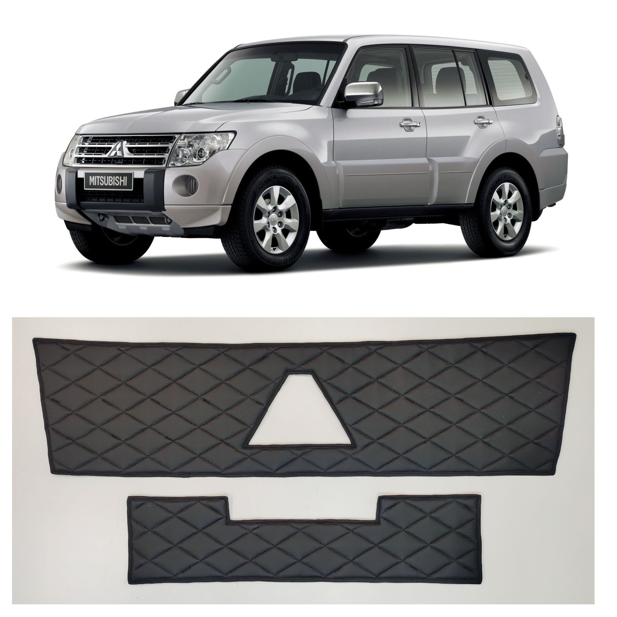 Утеплитель радиатора Premium для Mitsubishi Pajero 4 2006-2011 (черный ромб)