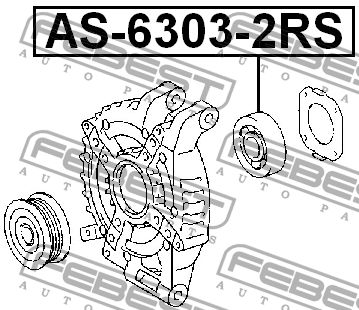 Febest Подшипник генератора, арт. AS-6303-2RS, 1 шт.