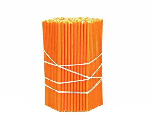 Свечи восковые оранжевые. Церковные, ритуальные, молитвенные, освященные, цветные. № 120 (1 кг, 300 шт, 16 см, 40 минут горения).