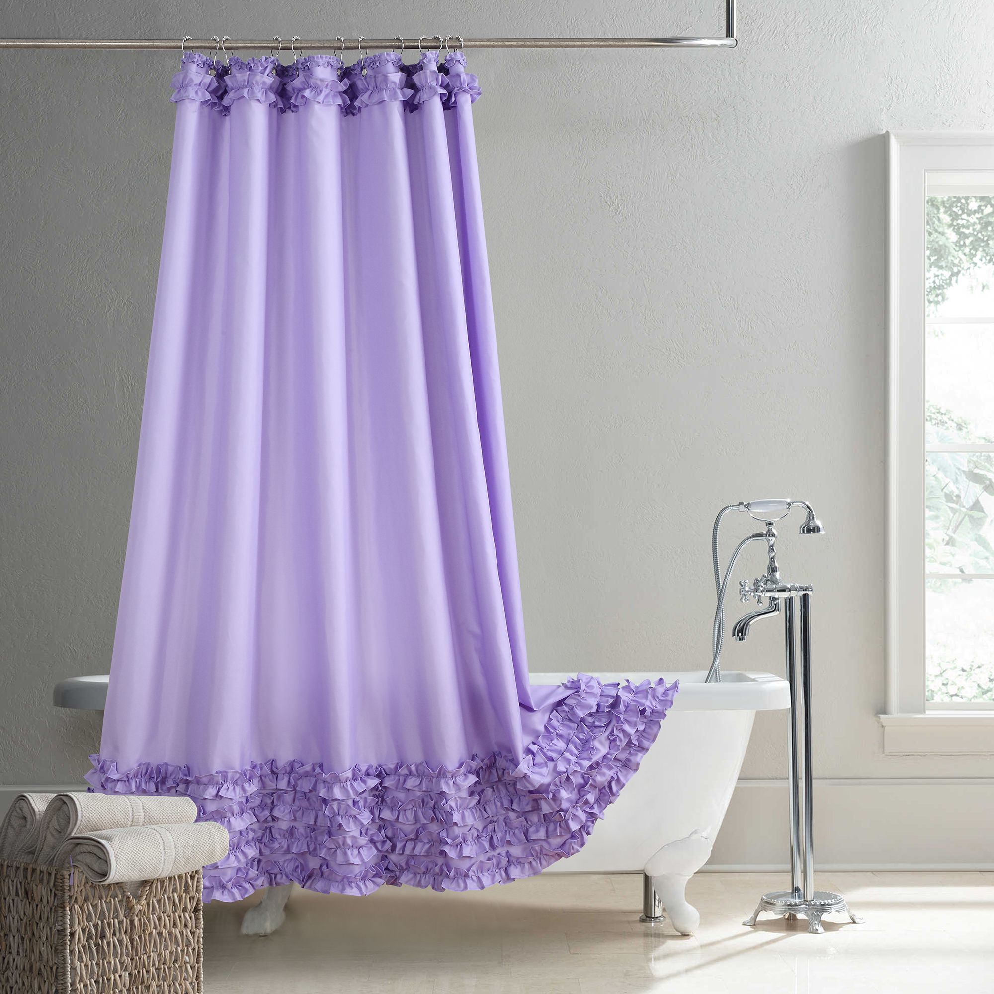 Штора для ванной 180x140 см DS BATH Ruffle Shower Curtain - купить по  выгодным ценам в интернет-магазине OZON (859491803)