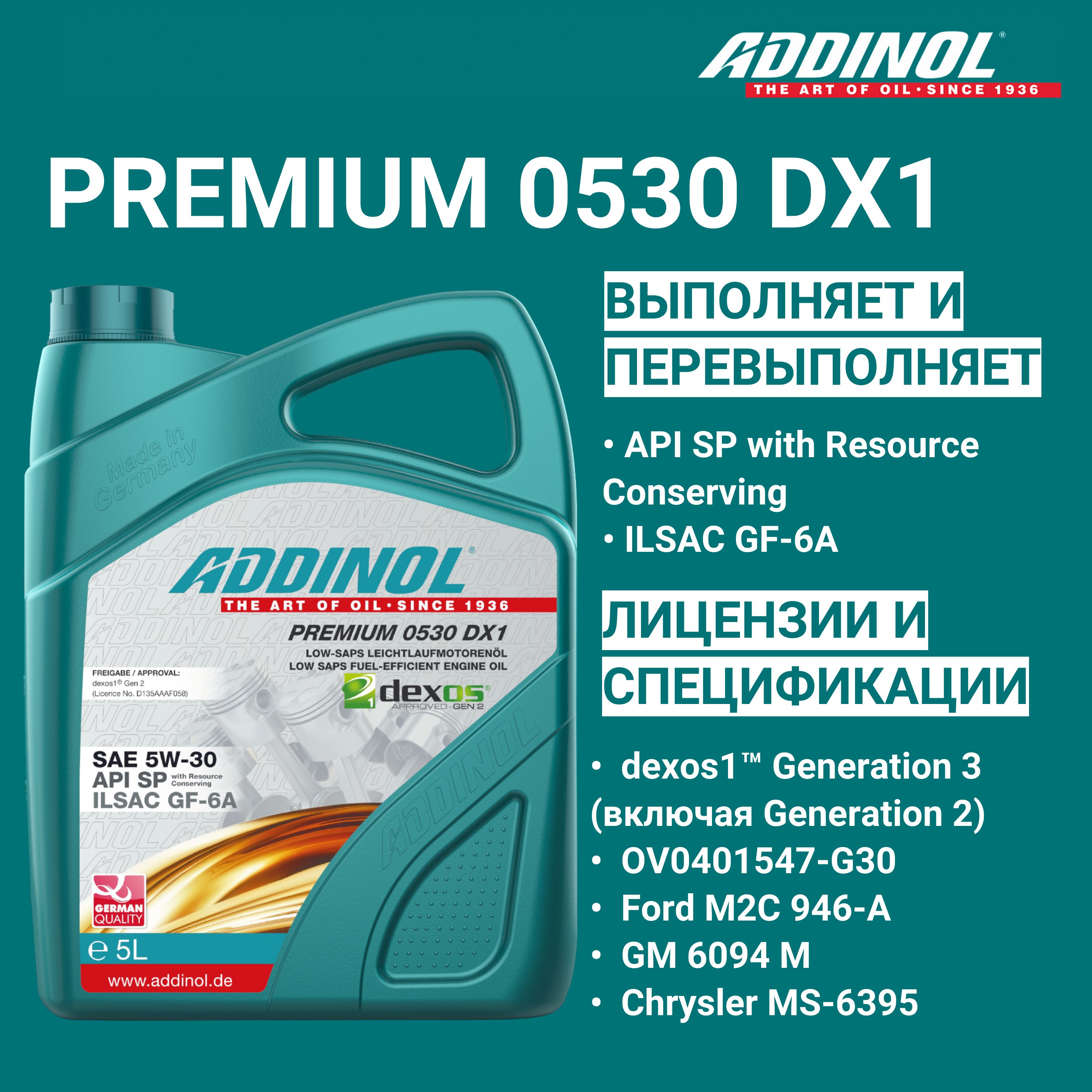 Масло моторное ADDINOL 5W-30 Синтетическое - купить в интернет