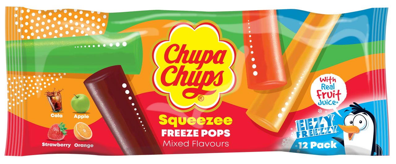 Фруктовый лёд Chupa Chups Squeezee Freeze Pops кола, клубника, яблоко ...