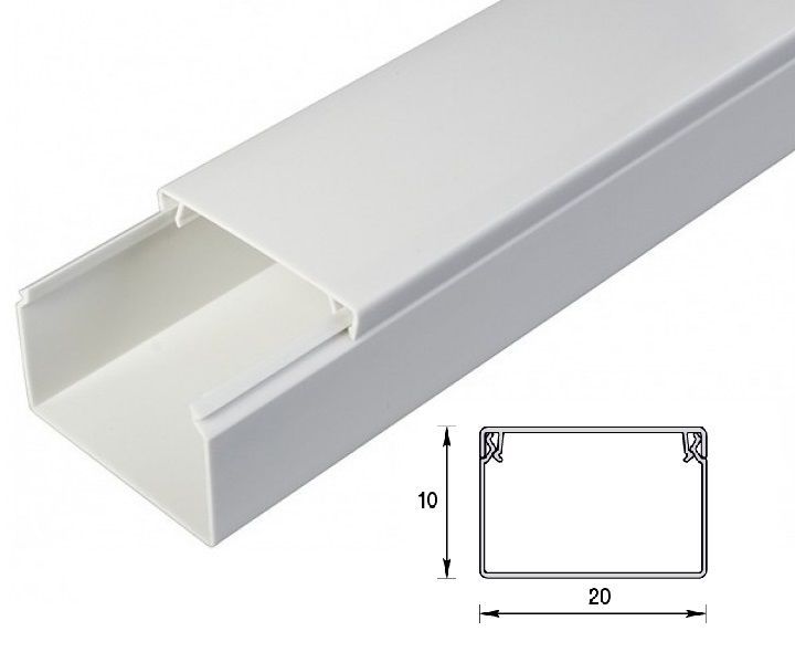 Кабельканалдляпроводовбелый20х10мм,длина2м,1шт