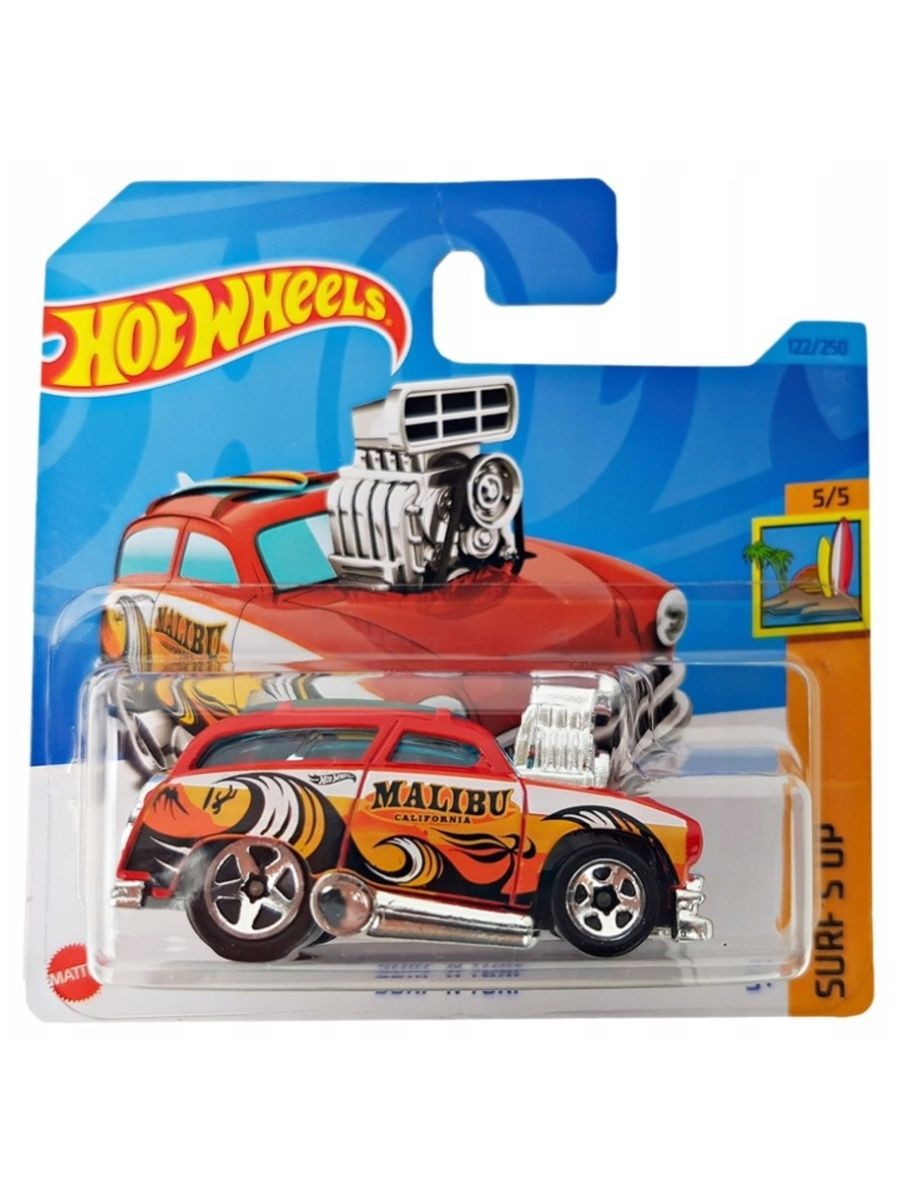 HKJ35 Машинка металлическая игрушка Hot Wheels коллекционная модель SURF N  TURF красный