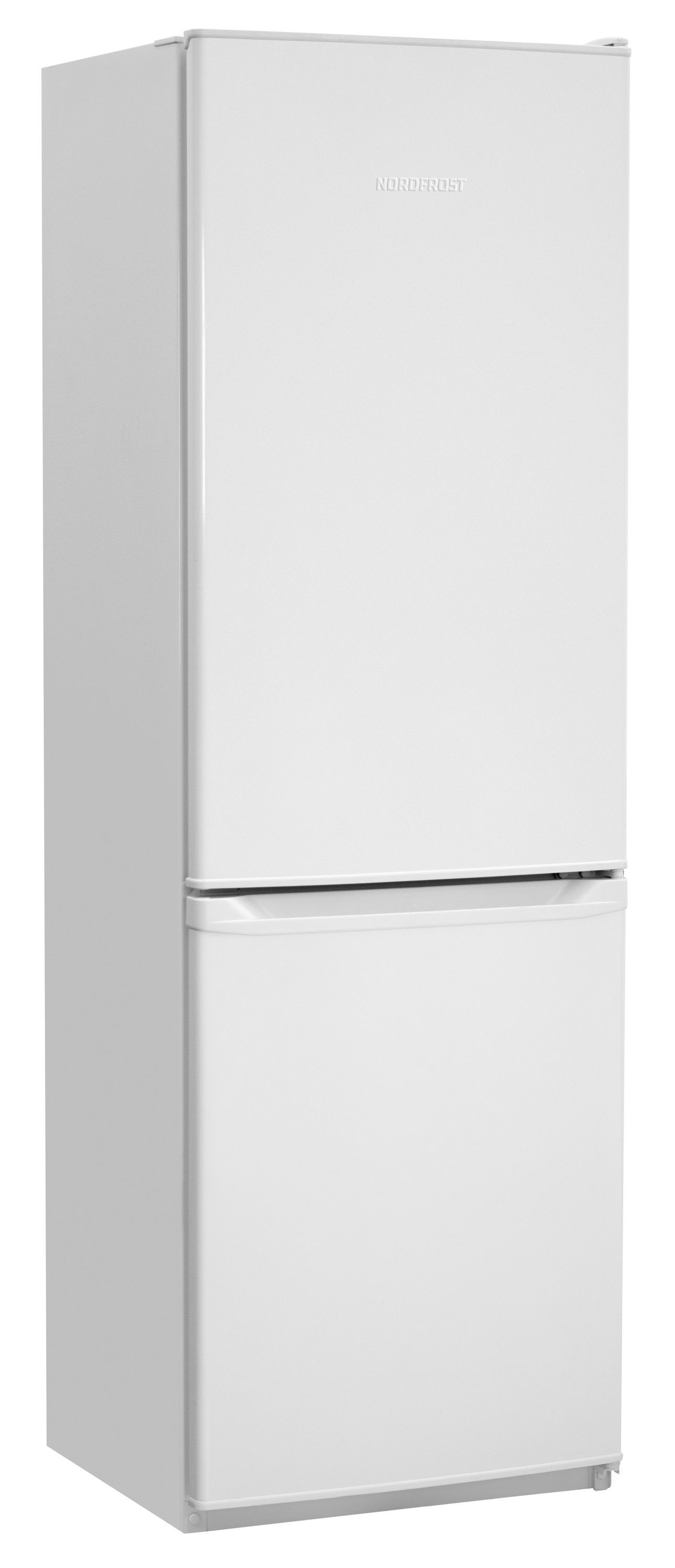ХолодильникNordfrostNRB132W,двухкамерный,общийобъем305л.,снижнейморозильнойкамерой,антибактериальноепокрытие,белый