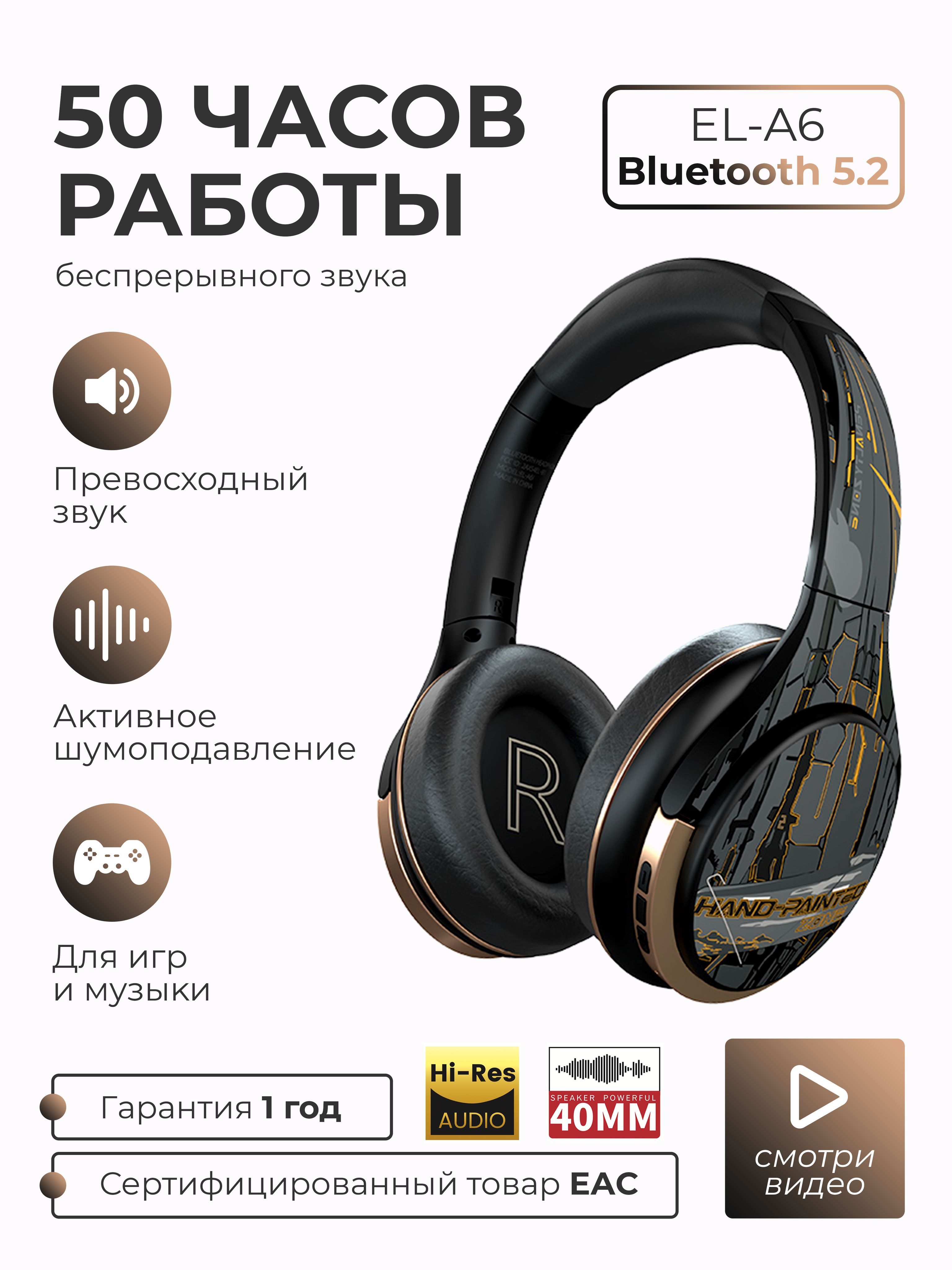 Наушники Полноразмерные SMART PRESENT беспроводные накладные с микрофоном  Headphones A6 - купить по доступным ценам в интернет-магазине OZON  (987927884)