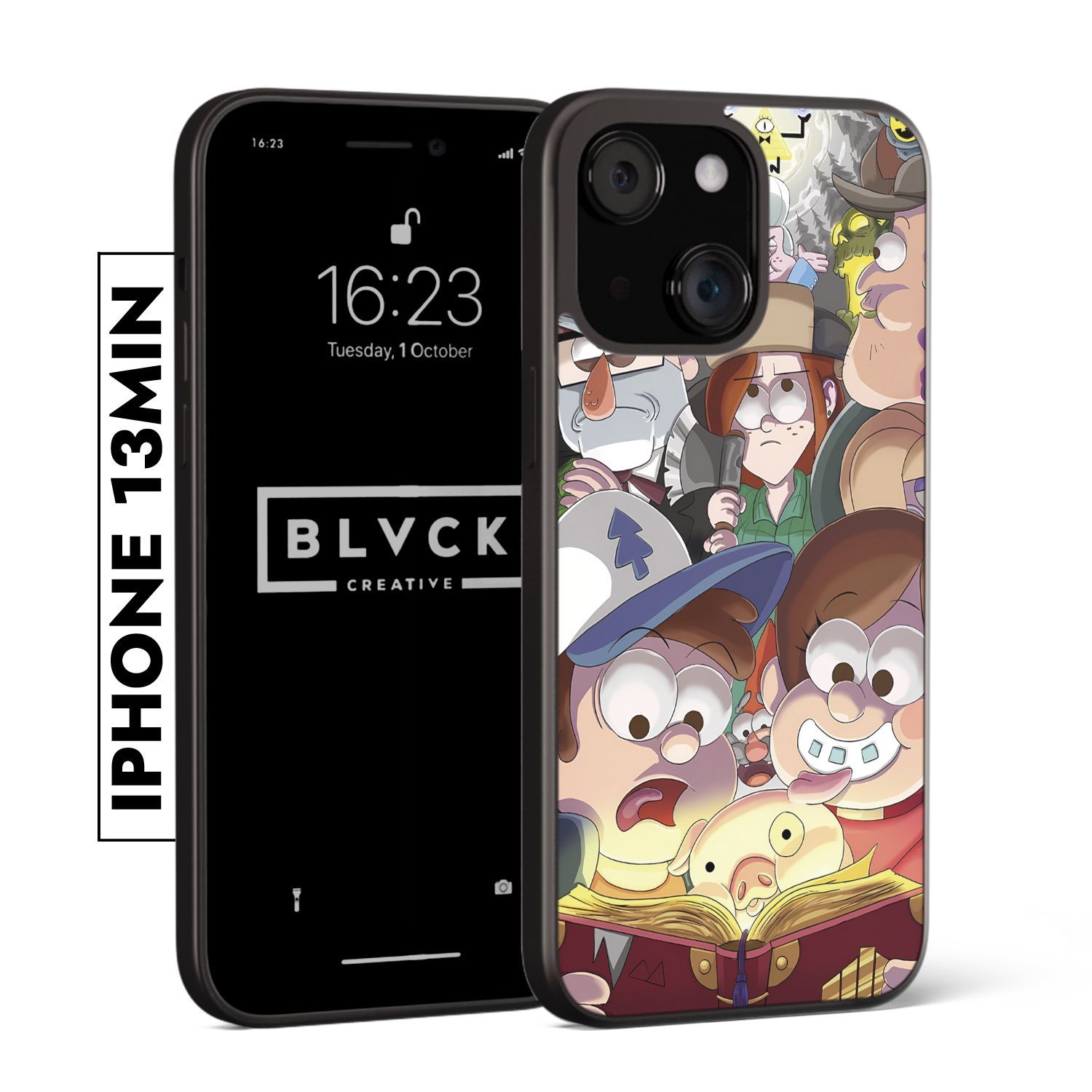 Двойной чехол с эксклюзивным принтом от BLVCK CREATIVE для iPhone 13 Mini. 