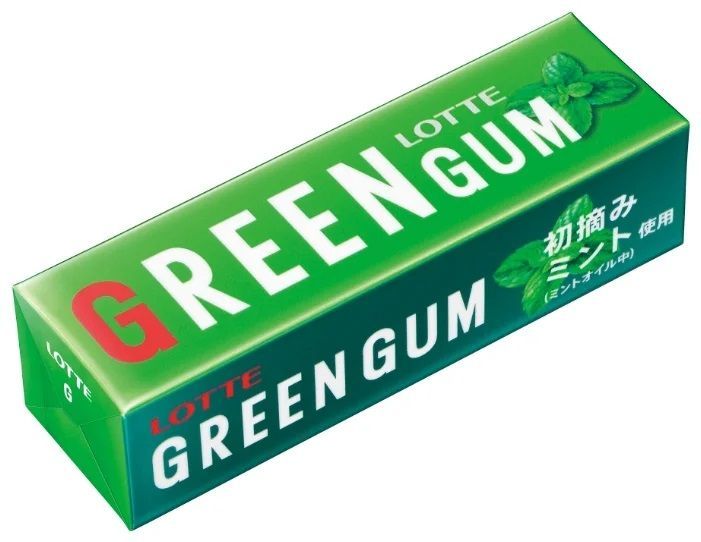 lotte жевательная резинка Green Gum 15шт блок по 26г