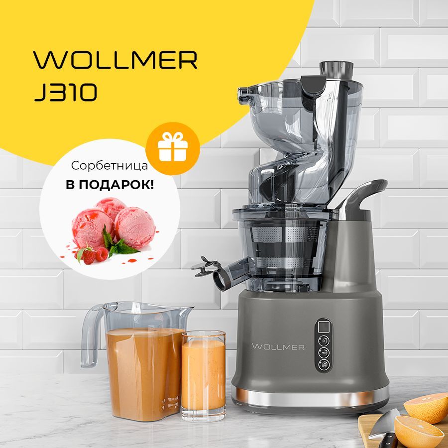 Соковыжималка шнековая Wollmer J310, серый металлик - купить по низкой цене  в интернет-магазине OZON (896810881)