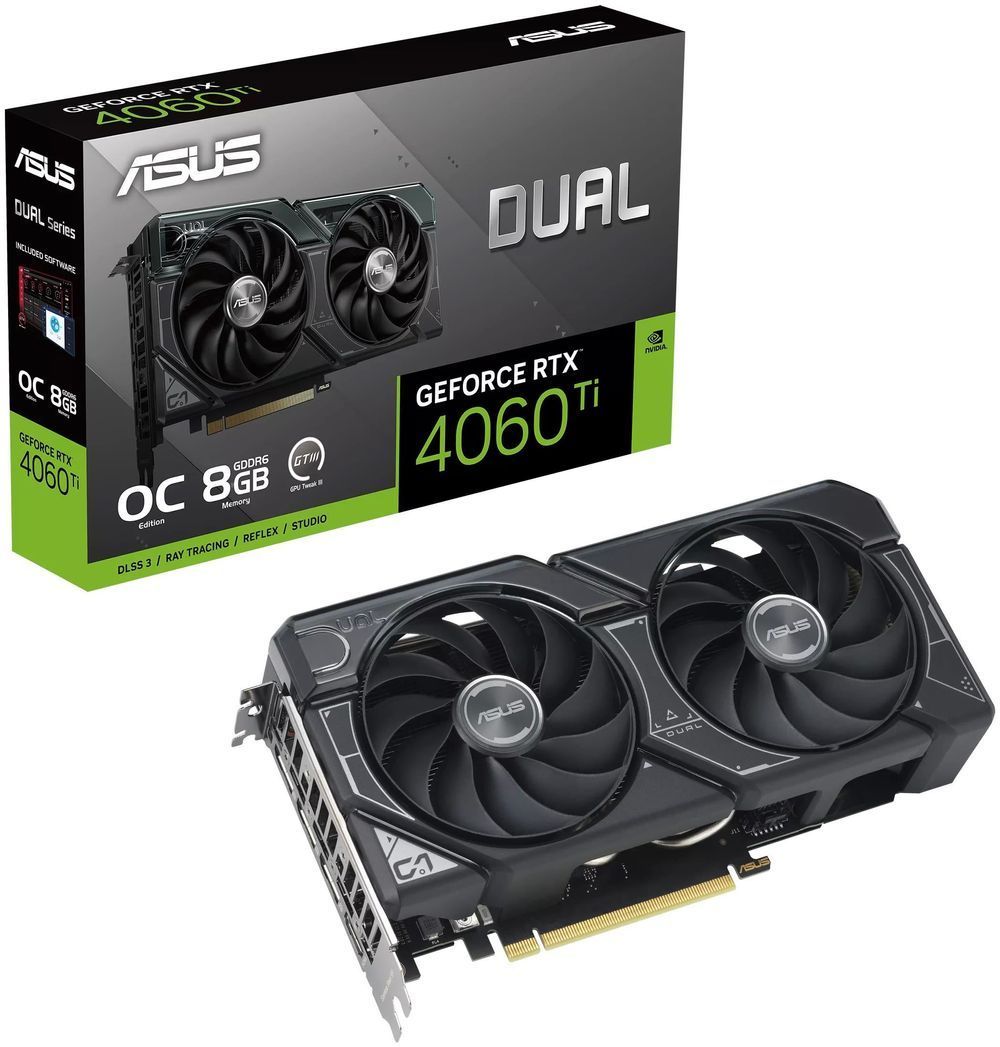 ASUSВидеокартаGeForceRTX4060Ti8ГБ(DUALEditionOC90YV0J40-M0NA00)