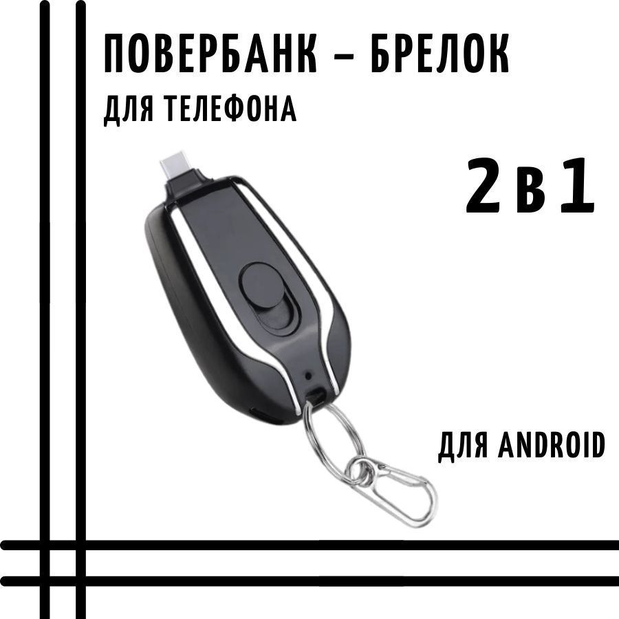 Сетевое зарядное устройство Брелок-повербанк1500сс, 5 Вт, USB Type-C -  купить по выгодной цене в интернет-магазине OZON (1025368899)