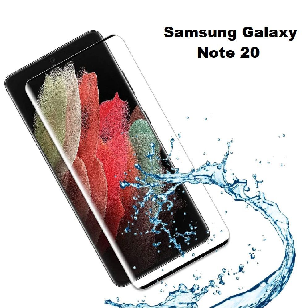 ЗащитноестеклоcИЗОГНУТЫМИкраямидляSamsungGalaxyNote20черное