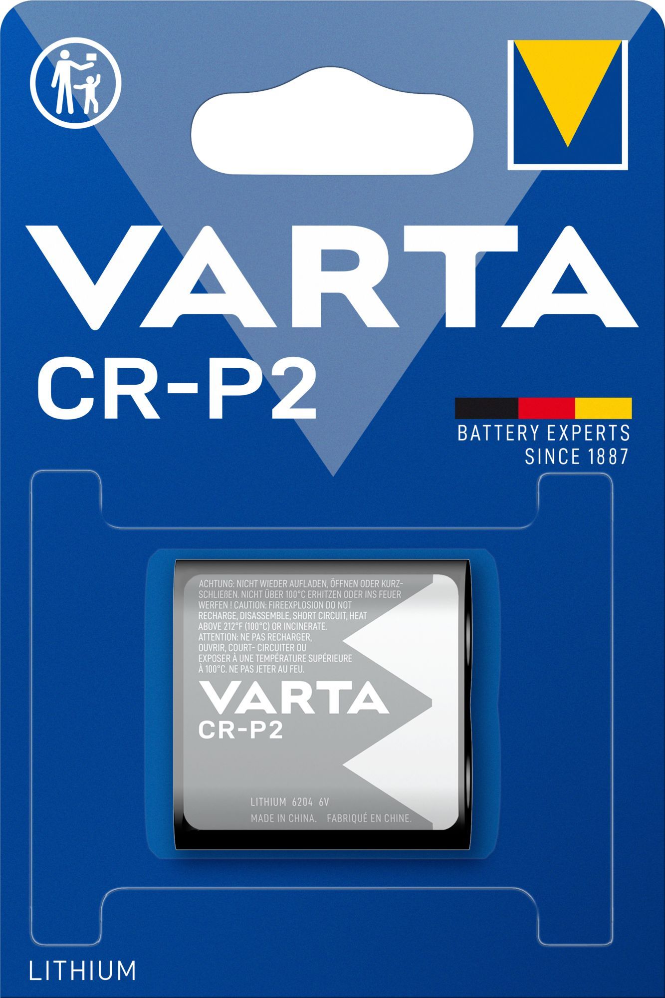 Varta Батарейка CR-P2, Литиевый тип, 6 В, 1 шт