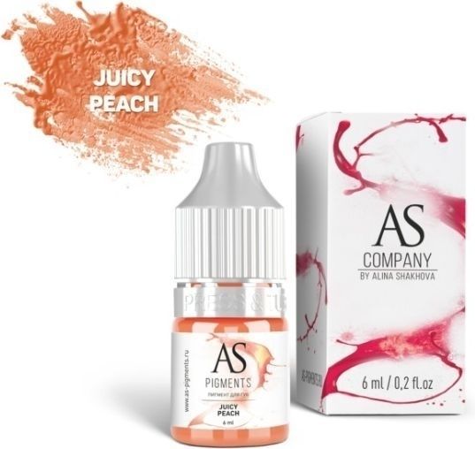 AS Company Пигмент Алины Шаховой для татуажа губ Juicy peach (Сочный персик), 6 мл