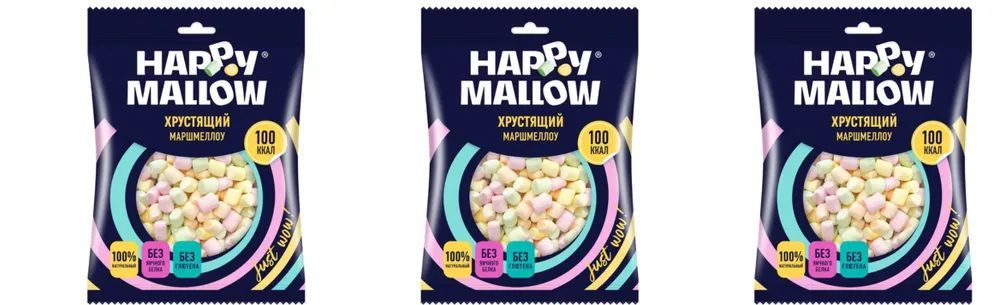 Happy Mallow crispy Маршмеллоу 3шт по 30г