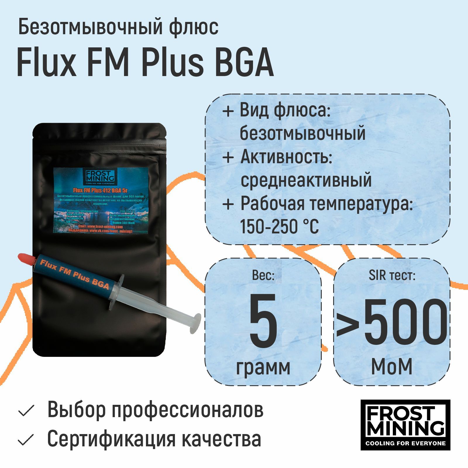 Флюс Flux FM Plus 412 BGA 5 мл безотмывочный