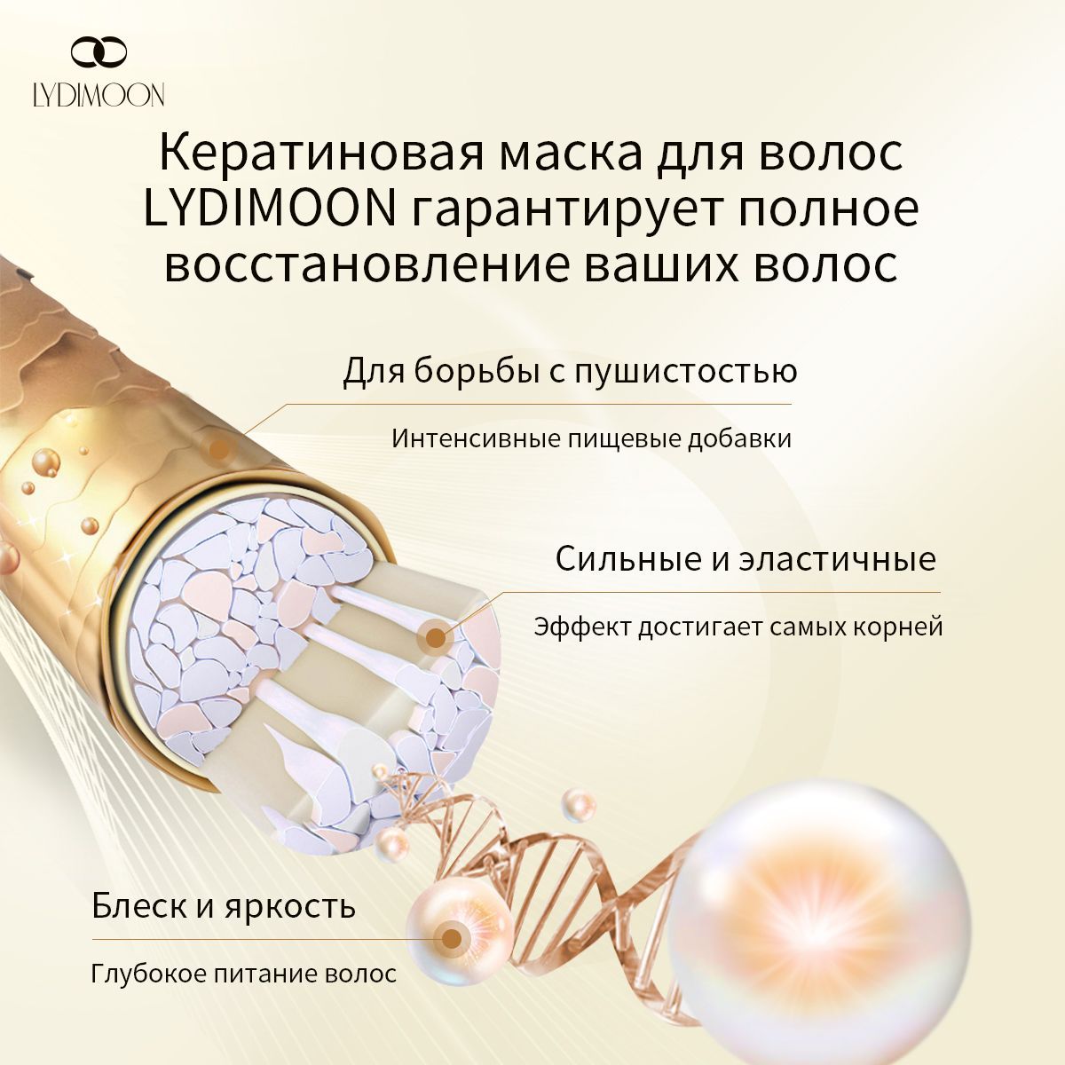 Маска для волос профессиональная восстанавливающая.LYDIMOON коллаген,(图7)