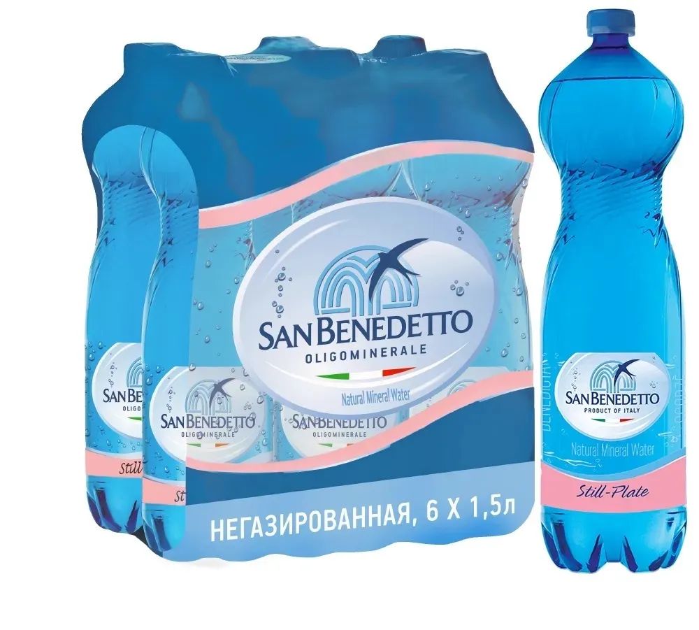 Минеральная вода San Benedetto / Сан Бенедетто негазированная ПЭТ 1.5 л (6 штук)