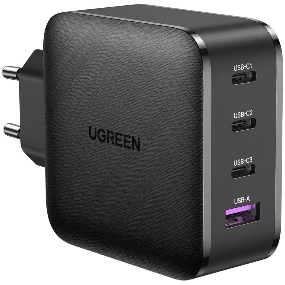 ЗарядноеустройствоUgreenCD224GaNTechFastCharger(USB-A/3xUSB-C)чёрный