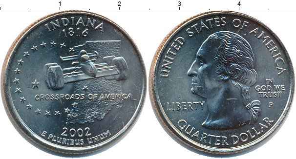 2002 долларов в рублях. Американская монета 2002 года Миссисипи. США 1 доллар Индиана. США 1/4 доллара 2009 Медно-никель d Северные Марианские острова.