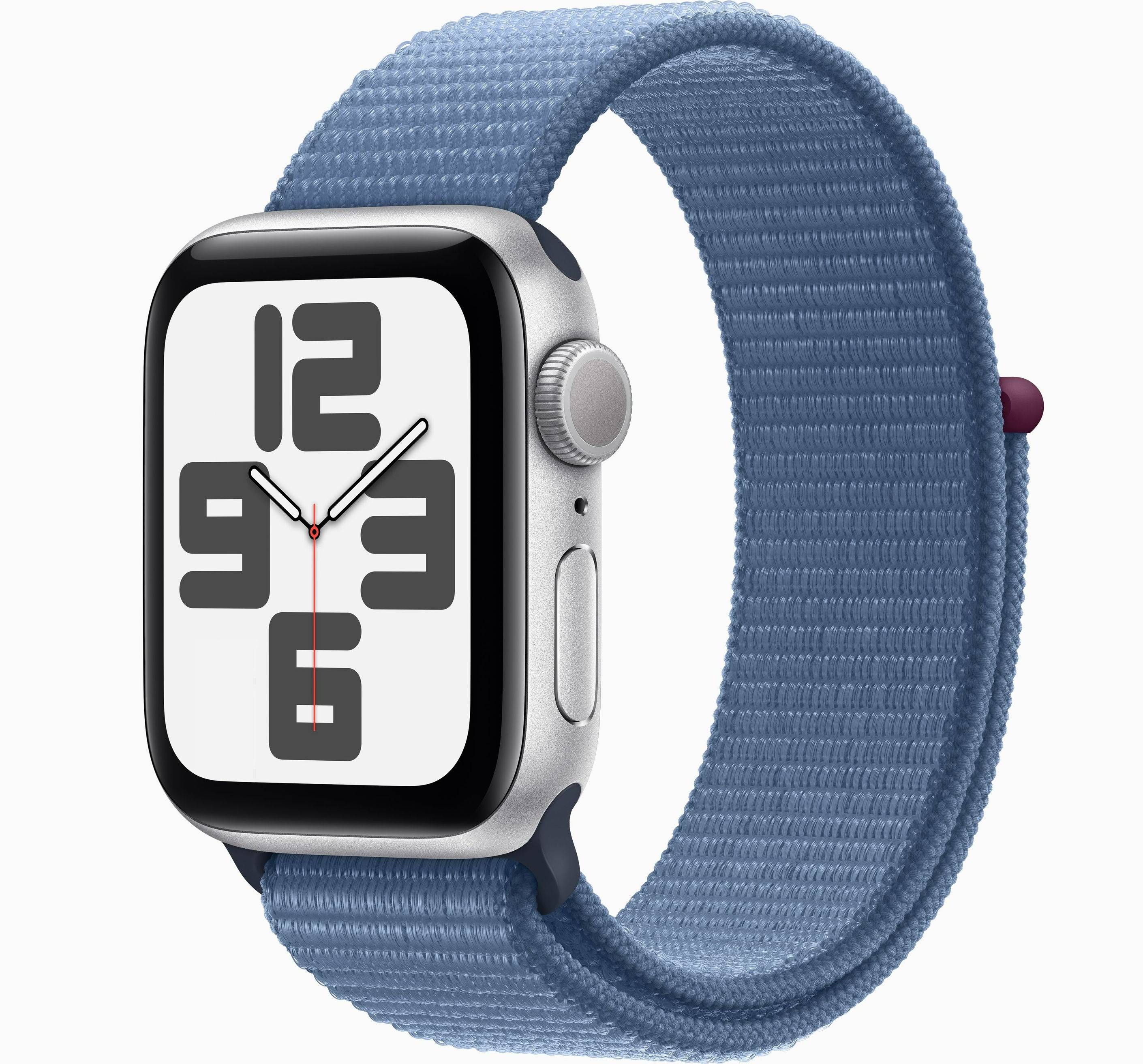 УмныечасыAppleWatchSEGPS40mmSilverAluminiumCasewithWinterBlueSportLoop(2023)