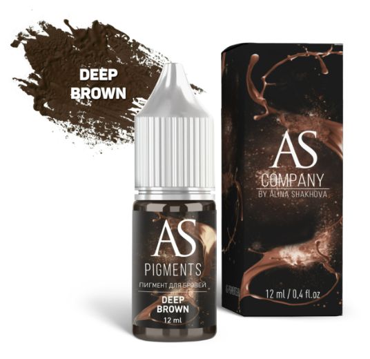 AS Company Пигмент Алины Шаховой для татуажа бровей Deep brown (Глубокий коричневый), 12 мл