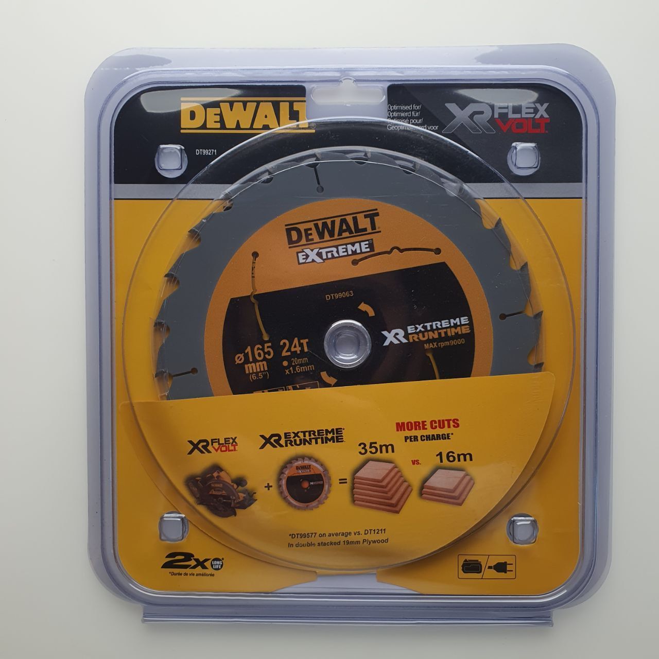 DeWalt Диск пильный 165 x 1.6 x 20, 16; 24  зуб.