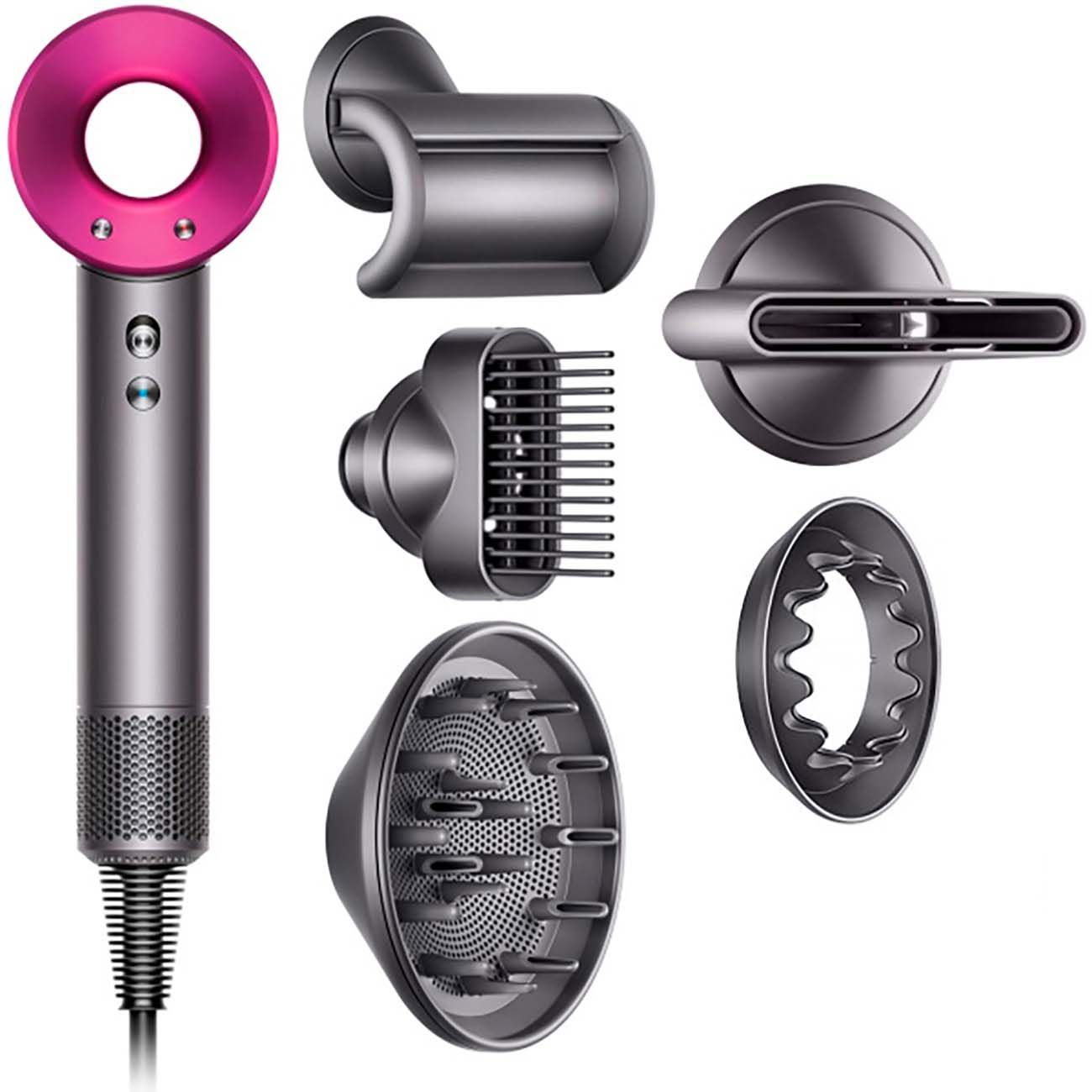 Как пользоваться диффузором дайсон. Фен Dyson Supersonic hd07. Dyson Supersonic hd07 Fuchsia. Dyson Supersonic hd07 Iron/ Fuchsia. Фен Дайсон с диффузором.