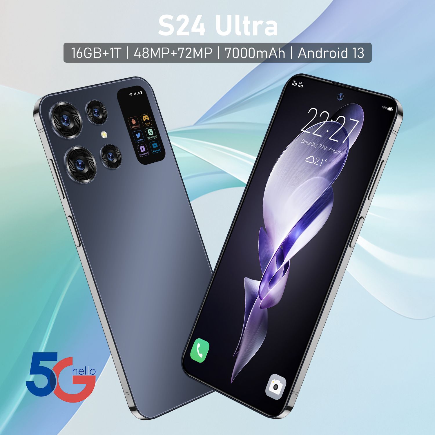 Смартфон ультратонкий новый мобильный телефон s24 ultra
