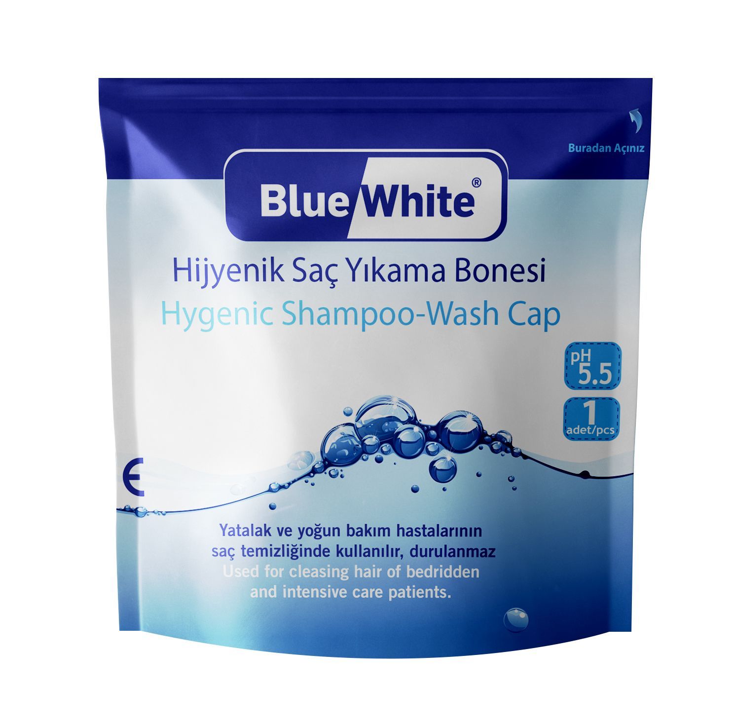 Blue White Шапочка для мытья волос без воды