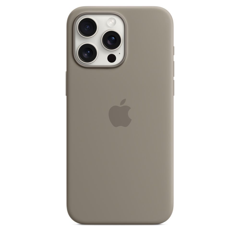 Чехол силиконовый МagSafe для iPhone 15 Pro Max Clay с анимацией NFC,  Silicone case magsafe для Айфон 15 Про Макс платиново-серый