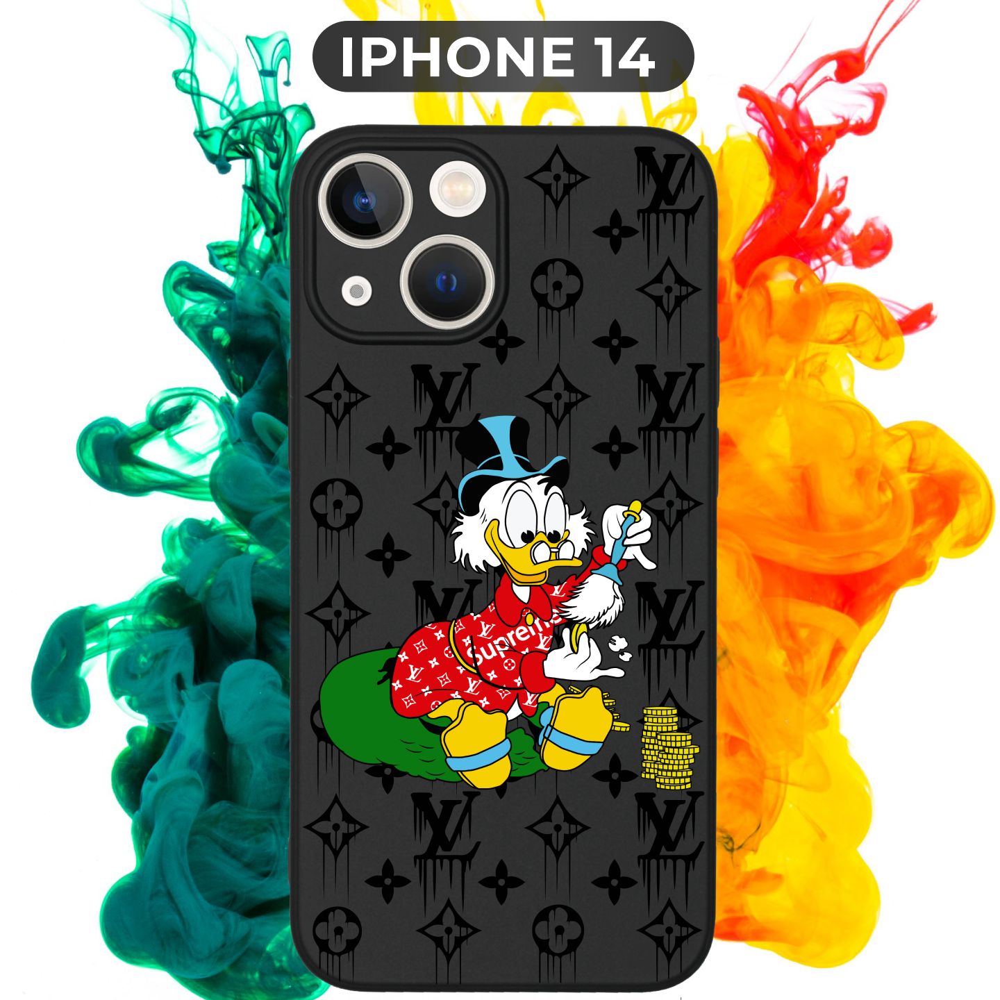 Силиконовый,защитный чехол с рисунком Scrooge McDuck/Скрудж Макдак на Apple  IPhone 14 / Айфон 14 - купить с доставкой по выгодным ценам в  интернет-магазине OZON (780635574)