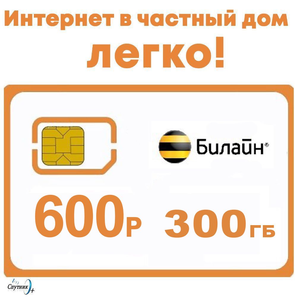 SIM-карта Билайн 600р 300гб для модемов и роутеров (Вся Россия) - купить с  доставкой по выгодным ценам в интернет-магазине OZON (1268216491)