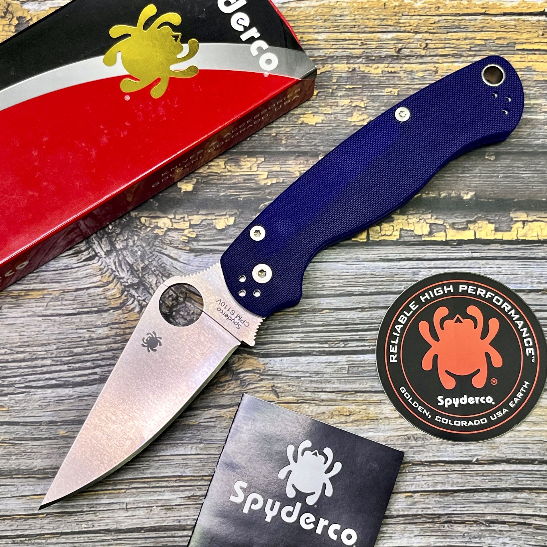 Нож складной Spyderco Para-Military 2, S110V, Dark Blue G-10