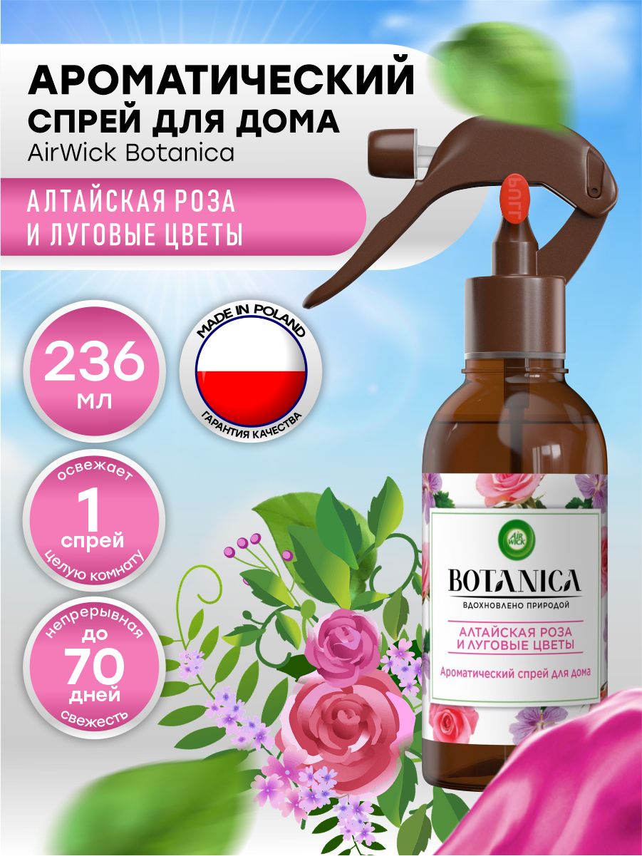 Освежитель воздуха для дома AirWick Botanica Алтайская роза и луговые цветы  236 мл.